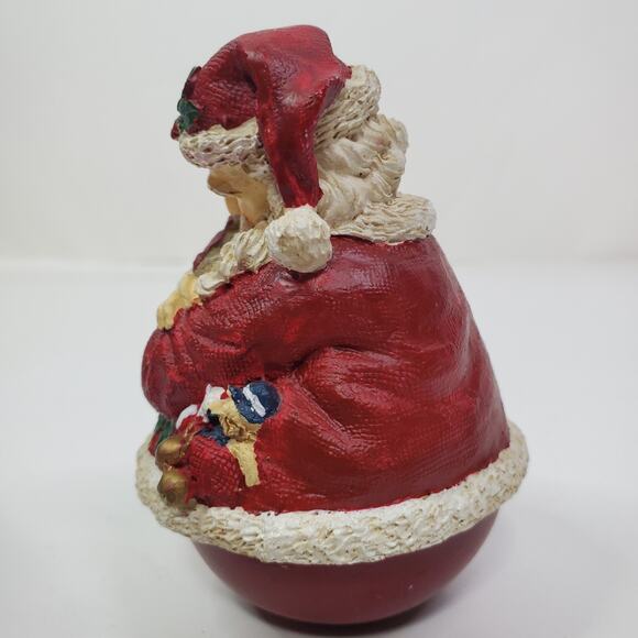 Ball wobble Santa Christmas Figurine Santa w/Kitten cat lover xmas gift - Picture 4 of 9